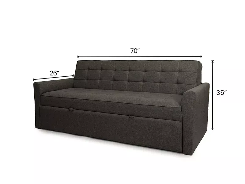 Zenith Sofa Cum Bed in Dark Grey